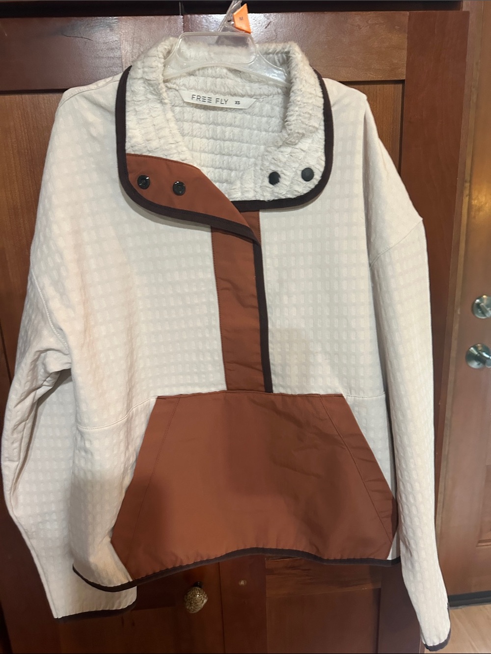 Free Fly Apparel Cream and Rust Pullover Jacket